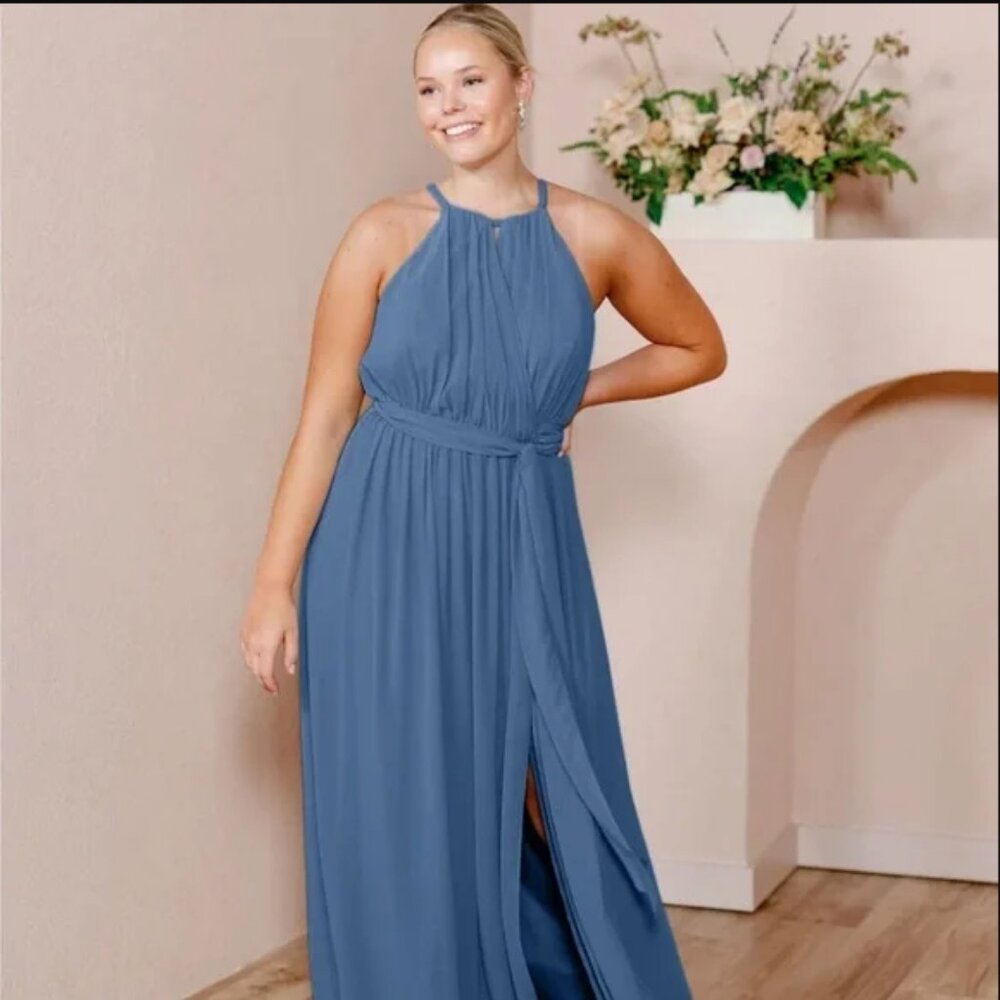 Eliza Chiffon Faux Wrap Dress